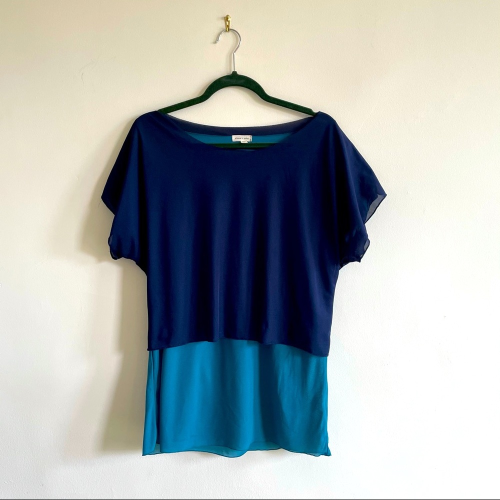 Silence + Noise Layered, Color-Block Tunic Top - image 1